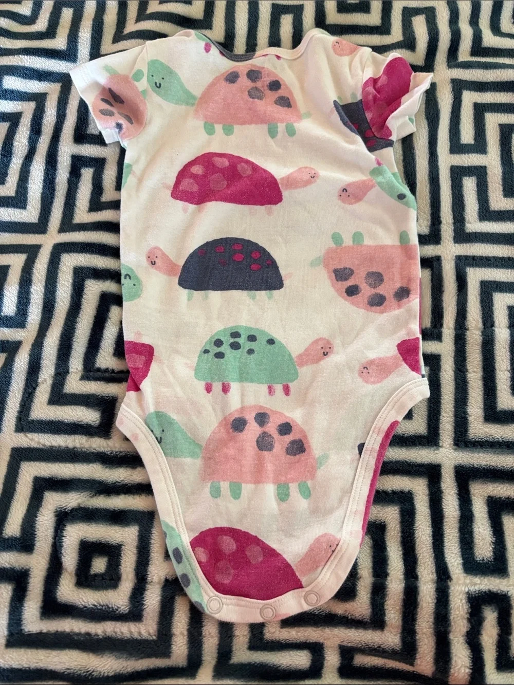 Carter's Pink, Mint & Navy Turtle Print Baby Bodysuit